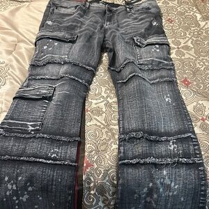 Stylish Distressed Cargo Jeans Fashion Nova men